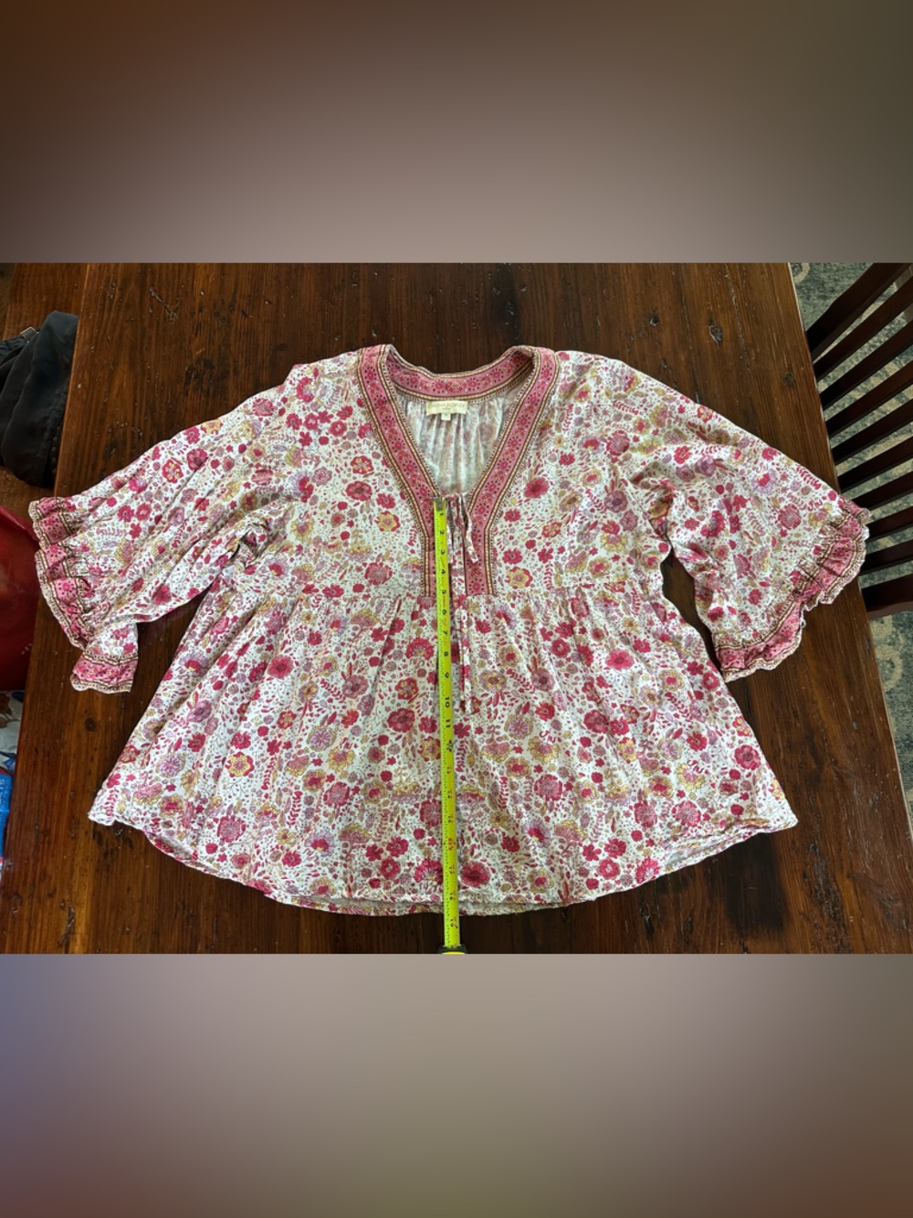 Cynthia Rowley Pink Floral Boho Blouse